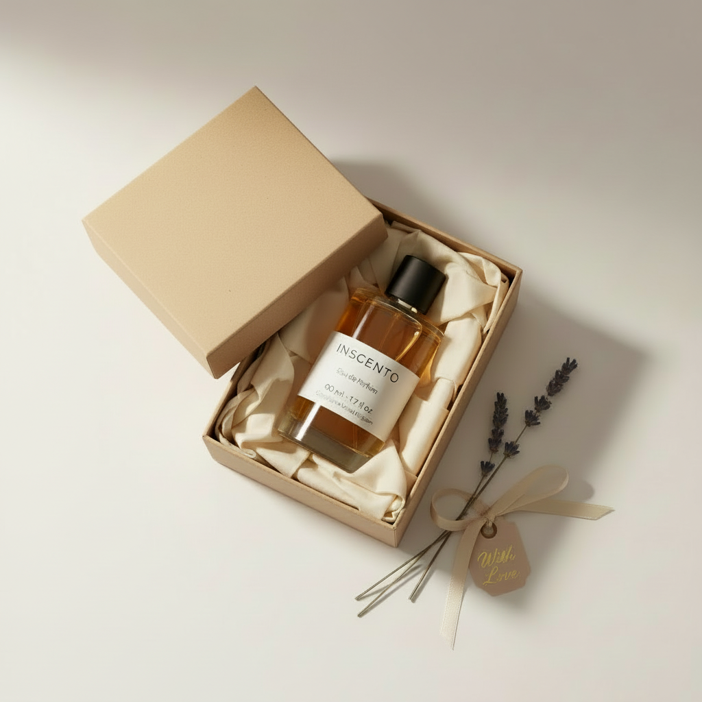 Inspired fragrance bottle in packaging by inscento